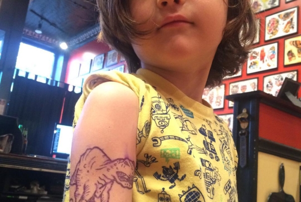 @morgankhalil 's kid got his first tattoo today by @evilerik138