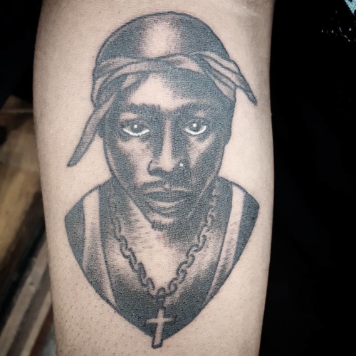 #tupac tattoo from today for Xavier. Thanks man!