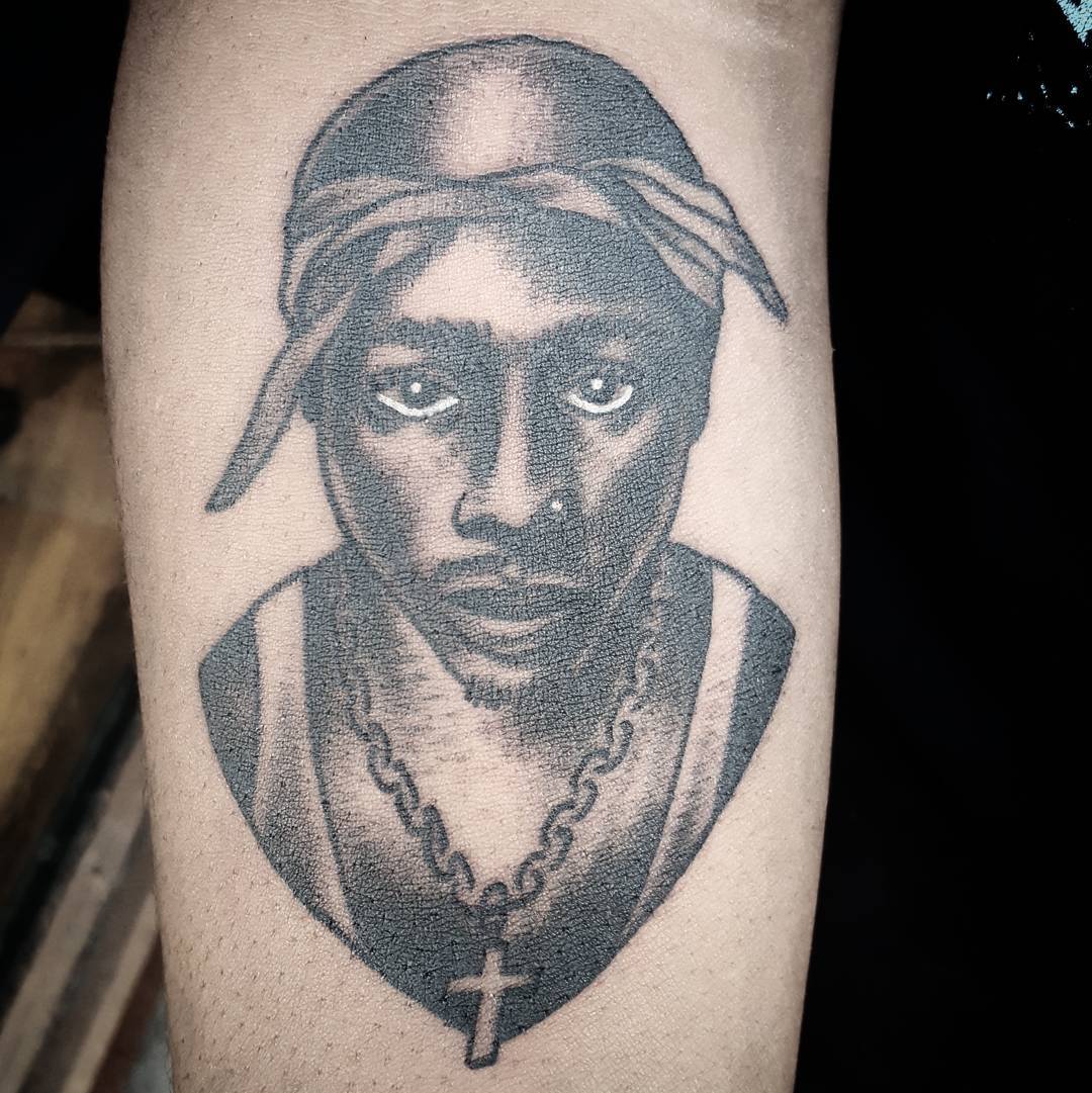 #tupac tattoo from today for Xavier. Thanks man!