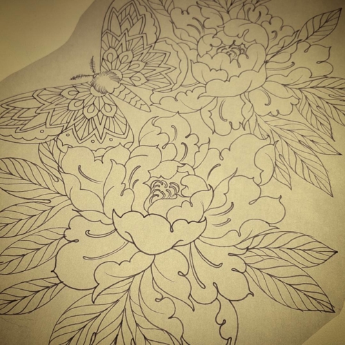Pumped to get started on this one today! #moth #peony #mandala