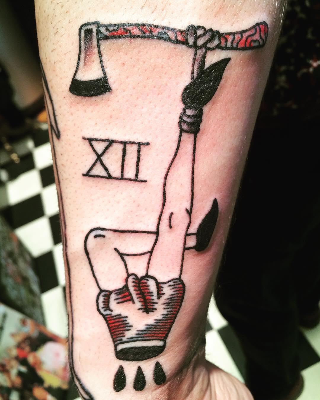 On @wakendake. #smokemdead #steadfasttattoo