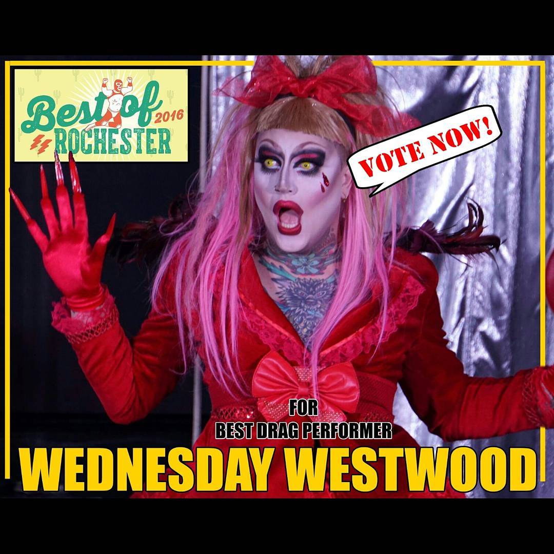 ATTENTION ROCHESTARIANS! I am ecstatic and honored to announce that I was chosen for the ballot for Rochester City Newspaper's 2016 Best Of Rochester: Best Local Drag Performer! PLEASE VOTE!