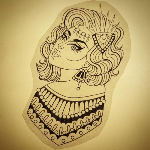 It would make me very very happy to be able to tattoo this dragged out lady on someone.