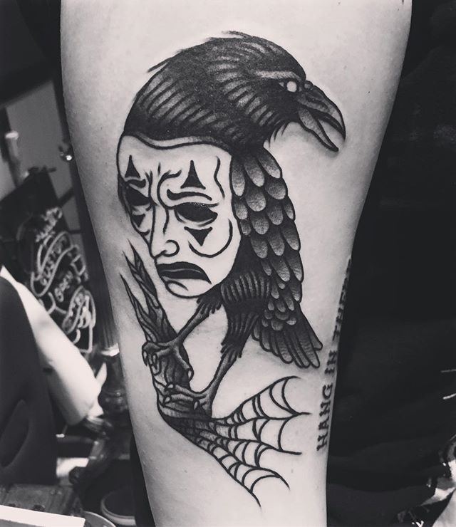 A tattoo for the crow on @bribri.bear ✊#steadfasttattoo . . . . . ((¥)) #thecrow #tattoos #btattooing #blackworkerssubmission #iblackwork #blackwork #blackworkers #inkstinctsubmission #blacktraditionals #BLACKTATTOOMAG #blxckink #tttism ...