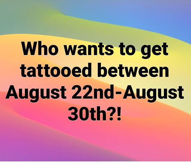 I'm going to be breifly taking tattoo appointments from previous clients. So if I have tattooed you before and you would like to get tattooed, your chance to do it will be August 24th through August 31st. I may also add some more dates eventually, but for now thats where I'm at. If you are interested in setting something up, please shoot me a private message ✌😁