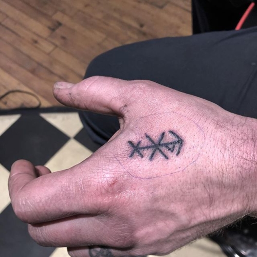 Love and magic rune for Paul 🔮🔮 thanks for coming in! .
.
.
.
#tattoo #blackworktattoo #inkstinct #blackwork #blxckink #btattooing #blkttt #blackworkers #waverlyink #tttism #rochesterny #rochestertattoo #ladytattooer #tattoodo #workhorseirons #steadfast #onlythedarkest #foxtailtattoos #inkwork #linework #whipshaded #tradworkers #boldtattoo #blackworkartists #runetattoo #loveandmagic #blackclawneedles