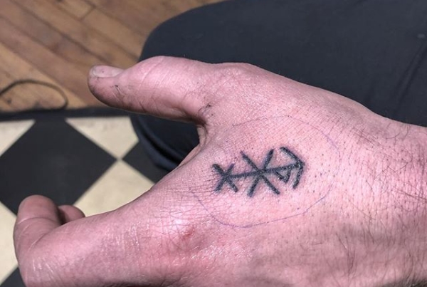 Love and magic rune for Paul 🔮🔮 thanks for coming in! .
.
.
.
#tattoo #blackworktattoo #inkstinct #blackwork #blxckink #btattooing #blkttt #blackworkers #waverlyink #tttism #rochesterny #rochestertattoo #ladytattooer #tattoodo #workhorseirons #steadfast #onlythedarkest #foxtailtattoos #inkwork #linework #whipshaded #tradworkers #boldtattoo #blackworkartists #runetattoo #loveandmagic #blackclawneedles