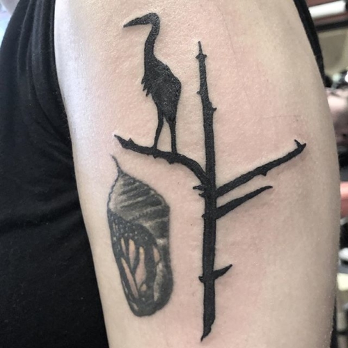 did two of these matching heron tattoos for a mother and daughter today 🖤✨ thank you so much Isabel and Michelle! .
.
.
.
#tattoo #blackworktattoo #inkstinct #blackwork #blxckink #blackink #btattooing #blkttt #blackworkers #waverlyink #tttism #rochesterny #flashworkers #rochestertattoo #ladytattooer #tattoodo #workhorseirons #steadfast #onlythedarkest #foxtailtattoos #inkwork #linework #whipshaded #tradworkers #boldtattoo #blackworkartists #blackclawneedles #luckysupply #kingpintattoo #herontattoo