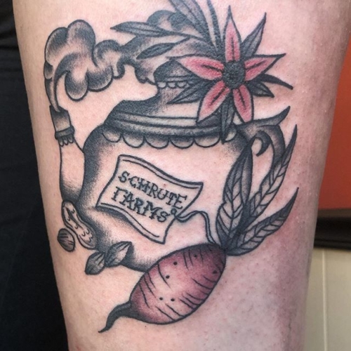 The Office tattoo for Janelle! Thanks so much! .
.
.
.
#tattoo #blackworktattoo #inkstinct #blackwork #blxckink #blackink #btattooing #blkttt #blackworkers #waverlyink #tttism #rochesterny #flashworkers #rochestertattoo #ladytattooer #tattoodo #workhorseirons #steadfast #onlythedarkest #foxtailtattoos #inkwork #linework #whipshaded #tradworkers #boldtattoo #blackworkartists #blackclawneedles