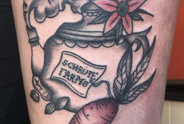 The Office tattoo for Janelle! Thanks so much! .
.
.
.
#tattoo #blackworktattoo #inkstinct #blackwork #blxckink #blackink #btattooing #blkttt #blackworkers #waverlyink #tttism #rochesterny #flashworkers #rochestertattoo #ladytattooer #tattoodo #workhorseirons #steadfast #onlythedarkest #foxtailtattoos #inkwork #linework #whipshaded #tradworkers #boldtattoo #blackworkartists #blackclawneedles
