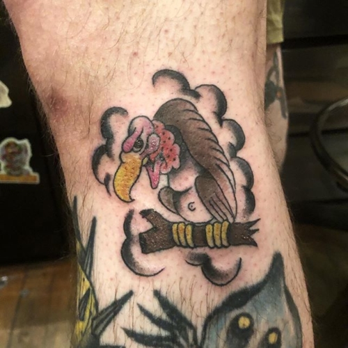 Vulture from the get what you get! Thanks Travis! ✨ .
.
.
.
#tattoo #eternalink #inkstinct #colorwork #blxckink #blackink #btattooing #blkttt #blackworkers #waverlyink #tttism #rochesterny #flashworkers #rochestertattoo #ladytattooer #tattoodo #workhorseirons #steadfast #onlythedarkest #foxtailtattoos #inkwork #linework #whipshaded #tradworkers #blackclawneedles