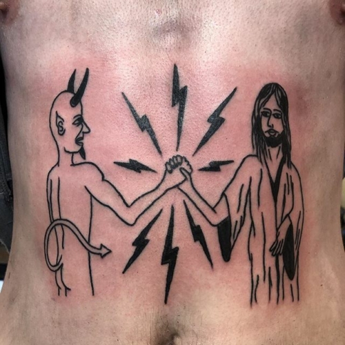 A fun one to end the night! Customer reference 😉 Thanks so much Evan! 🔥🙏 .
.
.
.
#tattoo #blackworktattoo #inkstinct #blackwork #blxckink #blackink #btattooing #blkttt #blackworkers #waverlyink #tttism #rochesterny #flashworkers #rochestertattoo #ladytattooer #tattoodo #workhorseirons #steadfast #onlythedarkest #foxtailtattoos #inkwork #linework #whipshaded #tradworkers #boldtattoo #blackworkartists #blackclawneedles