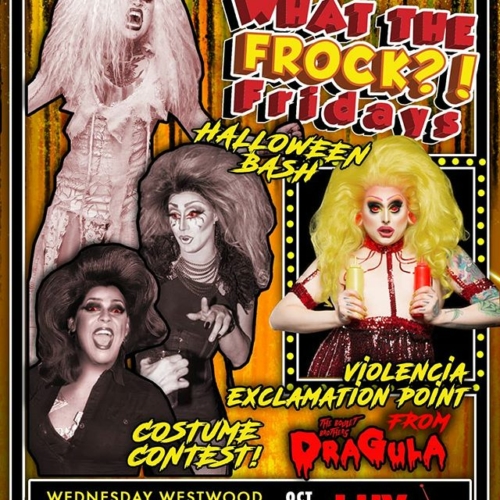 In a few weeks! WHAT THE FROCK?! Fridays Halloween Bash with special guest @violenciaexclamationpoint from season 3 of Dragula! For the game after the first set, we will be jumping out of an airplane ;) ! @kikis_korner_ will be there modeling the finisest Party City costumes and for the first time to the Frock Stage, @gemstoneroc. Also, we will be having a costume contest, with a cash prize (ramen noodles)!