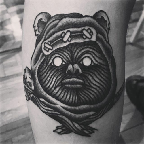 Birthday present for the cuz @_zetus.lapetus_ 🙌🏼#ewoktattoo #smokemdead #darkpearltattoo.
.
.
.
.
((¥))
#tattoos #btattooing #traditionalwolf #blackworkerssubmission #iblackwork #blackwork #blackworkers #inkstinctsubmission #blacktraditionals #BLACKTATTOOMAG #blxckink #tttism #TTTpublishing #greatattoo #blackflashwork #TattooLife #darkartists #blackworkershero #wiilsubmission #traditionaltattoo #onlythedarkest #blackandgrey #occultarcana #tattoolife #oldlines #TAOT #nowash #FORMink