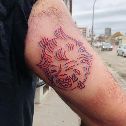 3D crying baby tattoo