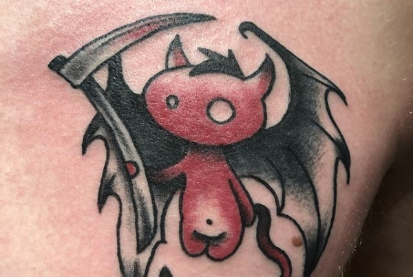 Lil demon dude based on a costumer reference. Thanks so much Thomas! .
.
.
.
#tattoo #blackworktattoo #inkstinct #blackwork #blxckink #blackink #btattooing #blkttt #blackworkers #waverlyink #tttism #rochesterny #flashworkers #rochestertattoo #ladytattooer #tattoodo #workhorseirons #steadfast #onlythedarkest #foxtailtattoos #inkwork #linework #whipshaded #tradworkers #boldtattoo #blackworkartists #blackclawneedles