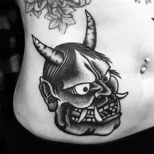 Oni mask for @katzcharnley 🙌🏼 #onimask #smokemdead #darkpearltattoo.
.
.
.
.
((¥))
#tattoos #btattooing #blackworkerssubmission #iblackwork #blackwork #blackworkers #inkstinctsubmission #blacktraditionals #BLACKTATTOOMAG #blxckink #tttism #TTTpublishing #greatattoo #blackflashwork #TattooLife #darkartists #blackworkershero #wiilsubmission #traditionaltattoo #onlythedarkest #blackandgrey #occultarcana #tattoolife #oldlines #TAOT #nowash #FORMink #traditionalartist